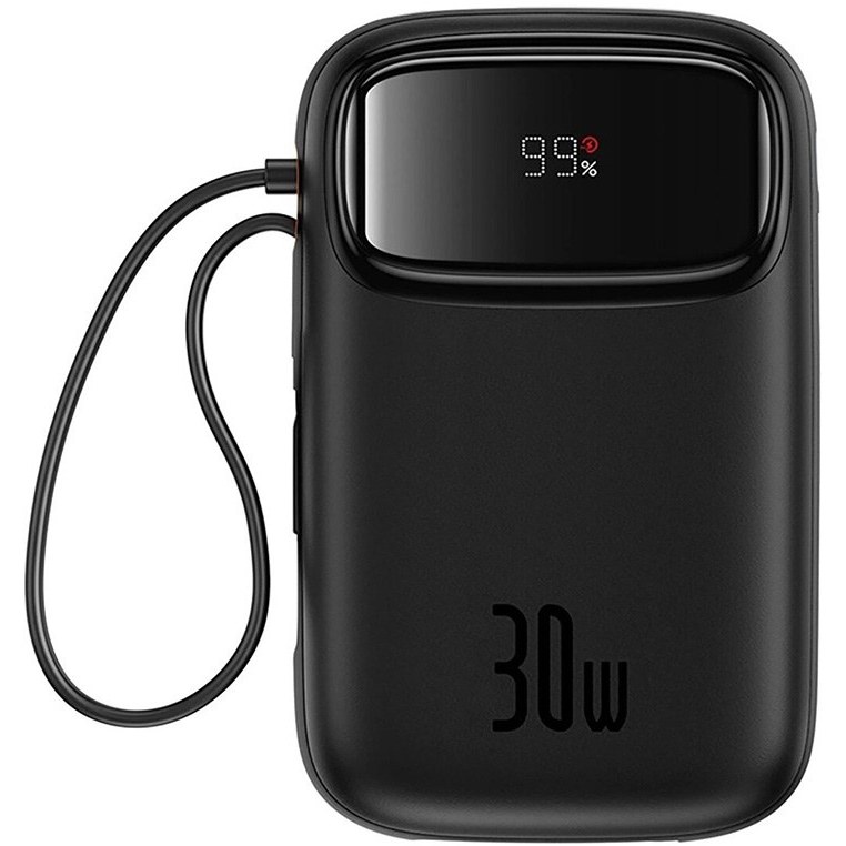 پاور بانک 30 وات باسئوس مدل QPow2 Dual Cable ظرفیت 10000 میلی آمپر ساعت